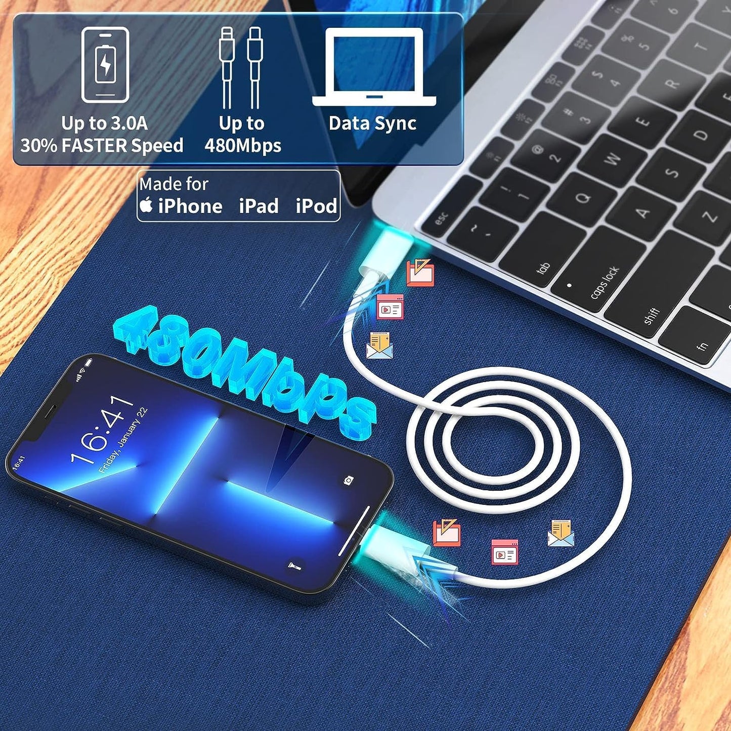 10ft IPhone USB-C Charger 3Pack