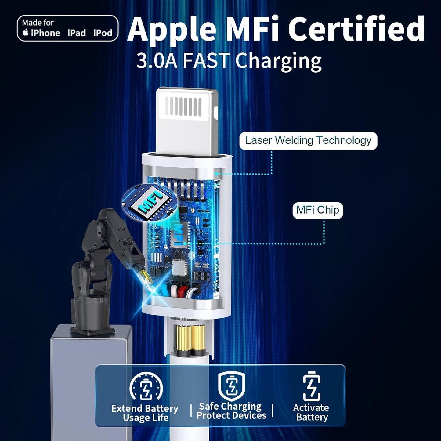 10ft IPhone USB-C Charger 3Pack