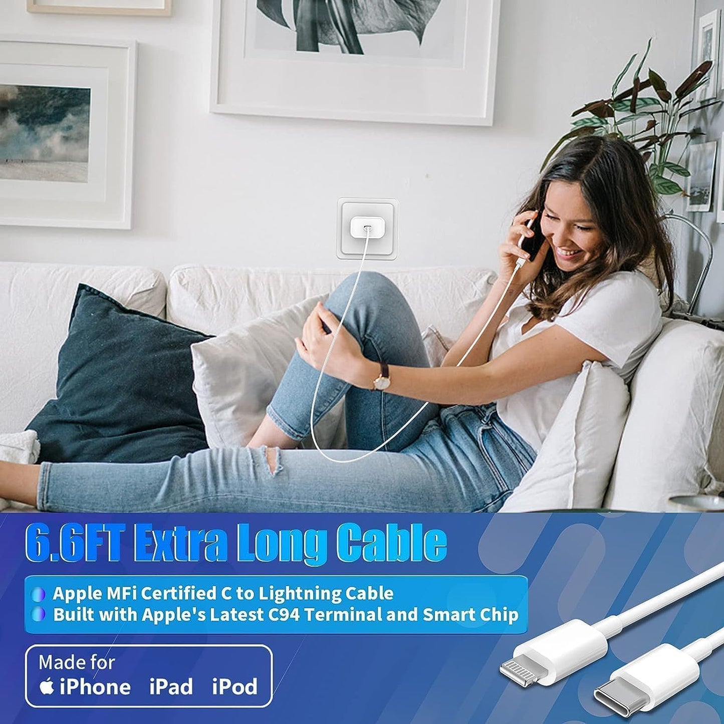 10ft IPhone USB-C Charger 3Pack