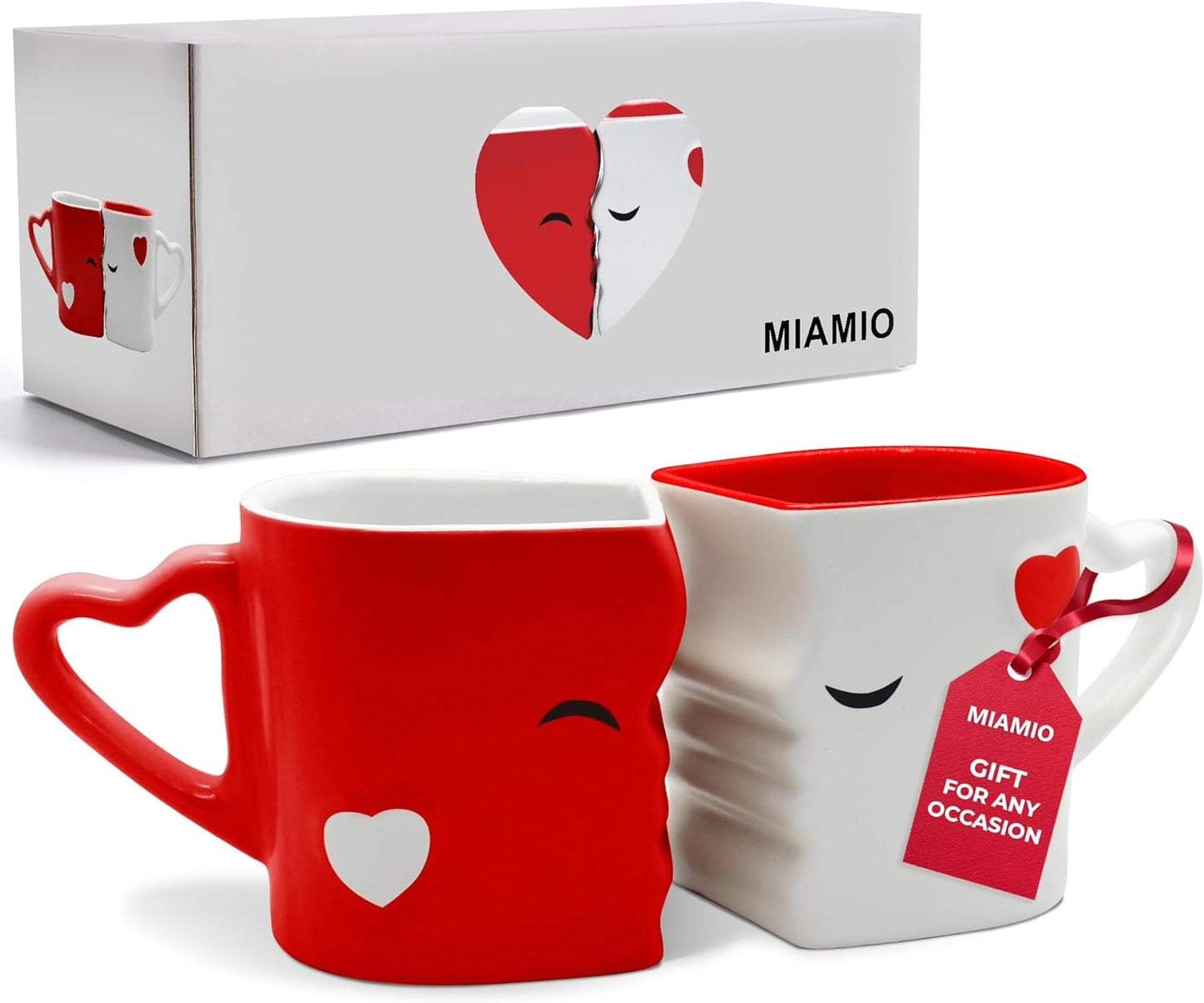 - Coffee Mugs/Kissing Mugs Bridal Pair Gift Set for Weddings/Birthday/Anniversary with Gift Box (Red)