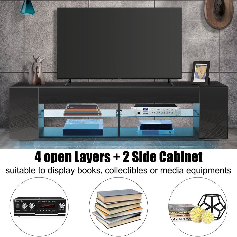 65'' TV Stand/Entertainment Center w/ Remote LED Lighting