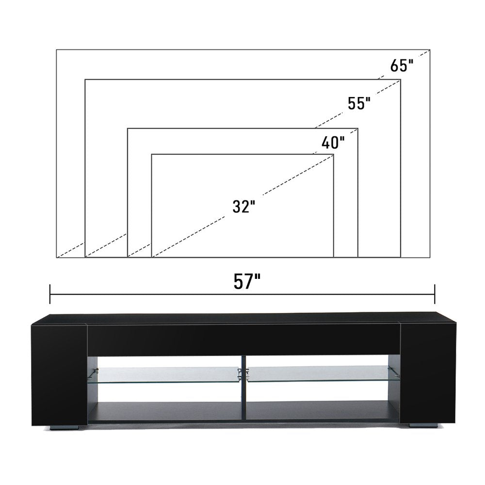 65'' TV Stand/Entertainment Center w/ Remote LED Lighting